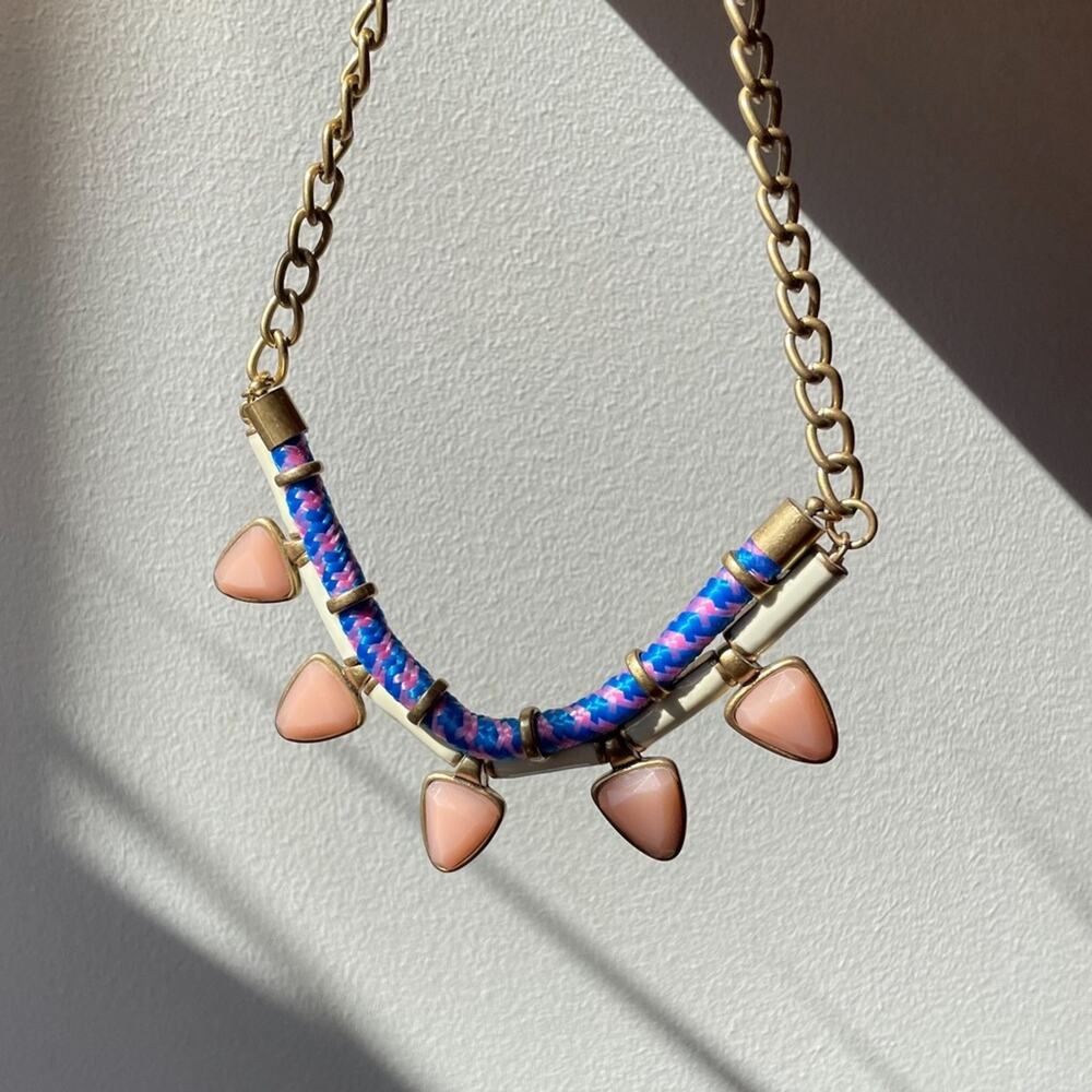 J.Crew Multi Textile Rope & Chain Necklace